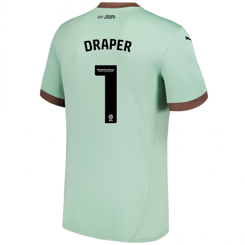 Niño Camiseta Anna Draper #1 Verde Pálido 2ª Equipación 2024/25 La Camisa Argentina