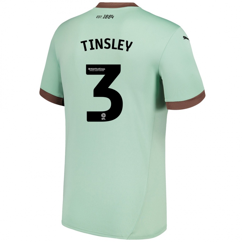 Niño Camiseta Megan Tinsley #3 Verde Pálido 2ª Equipación 2024/25 La Camisa Argentina