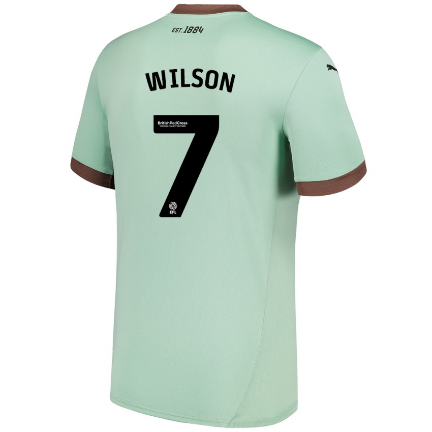 Niño Camiseta Emelia Wilson #7 Verde Pálido 2ª Equipación 2024/25 La Camisa Argentina