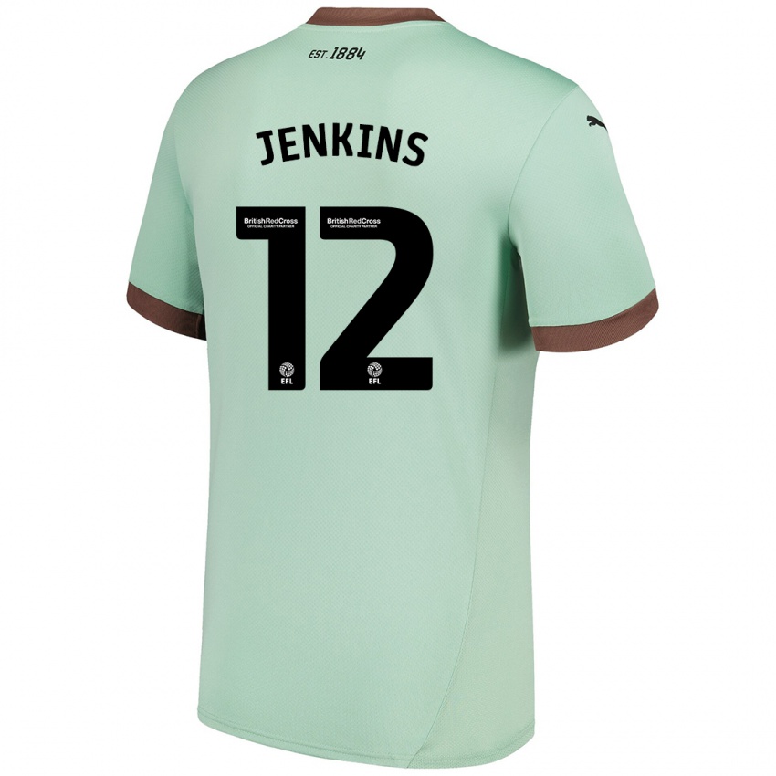 Niño Camiseta Camille Jenkins #12 Verde Pálido 2ª Equipación 2024/25 La Camisa Argentina