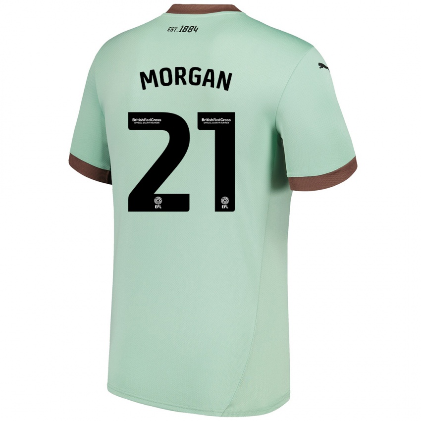 Niño Camiseta Sarah Morgan #21 Verde Pálido 2ª Equipación 2024/25 La Camisa Argentina