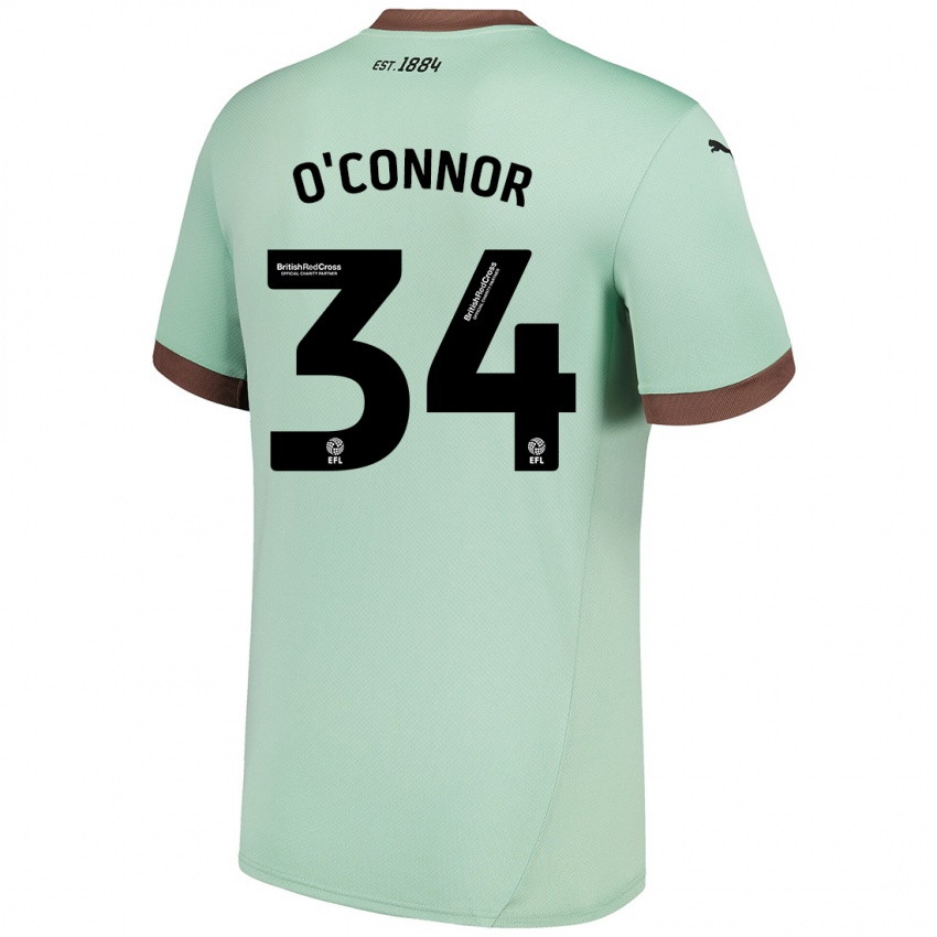 Niño Camiseta Dolcie O'connor #34 Verde Pálido 2ª Equipación 2024/25 La Camisa Argentina