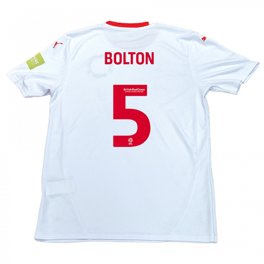 Niño Camiseta James Bolton #5 Blanco 2ª Equipación 2024/25 La Camisa Argentina