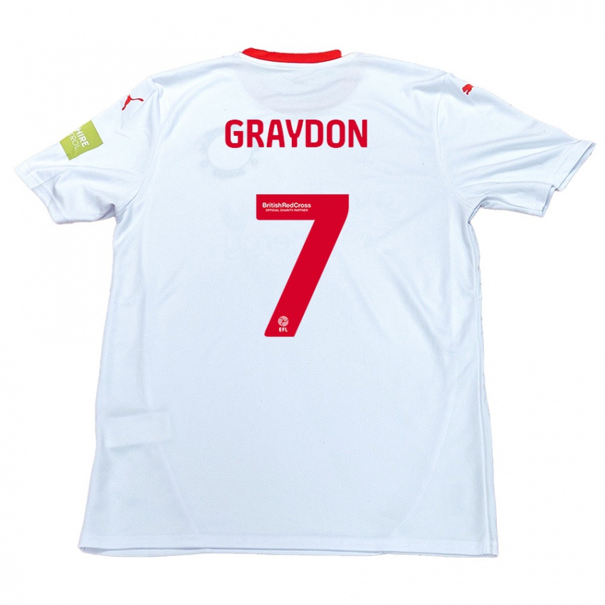 Niño Camiseta Ryan Graydon #7 Blanco 2ª Equipación 2024/25 La Camisa Argentina