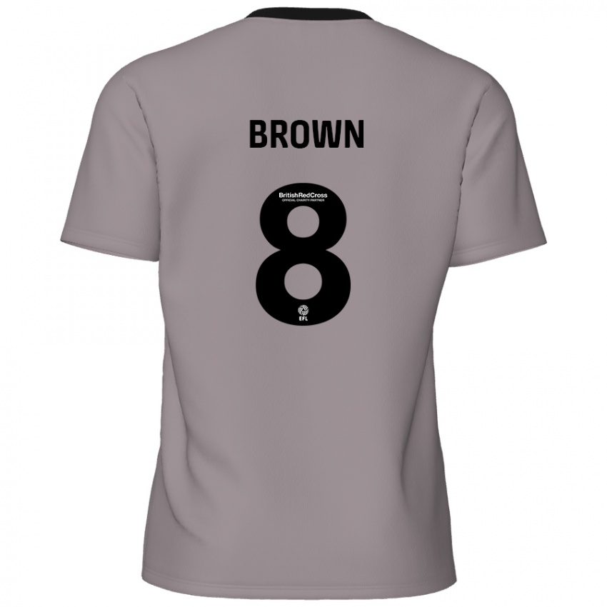 Niño Camiseta Jordan Brown #8 Gris 2ª Equipación 2024/25 La Camisa Argentina