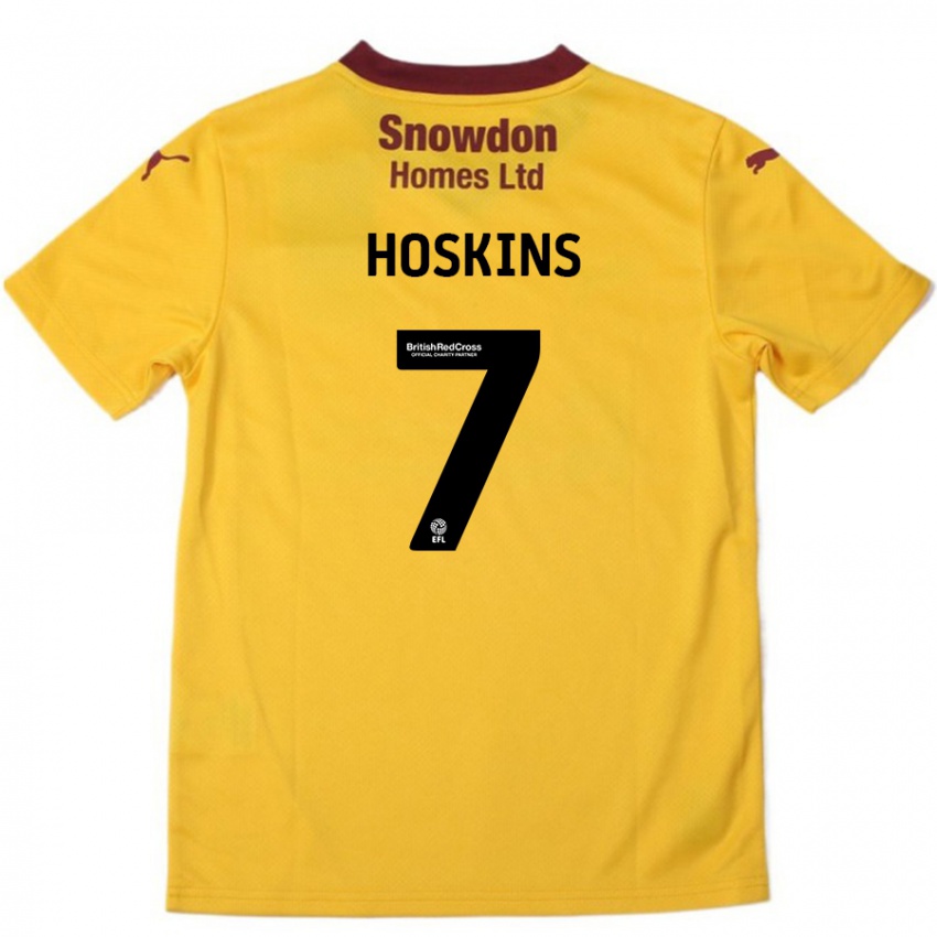 Niño Camiseta Sam Hoskins #7 Naranja Borgoña 2ª Equipación 2024/25 La Camisa Argentina