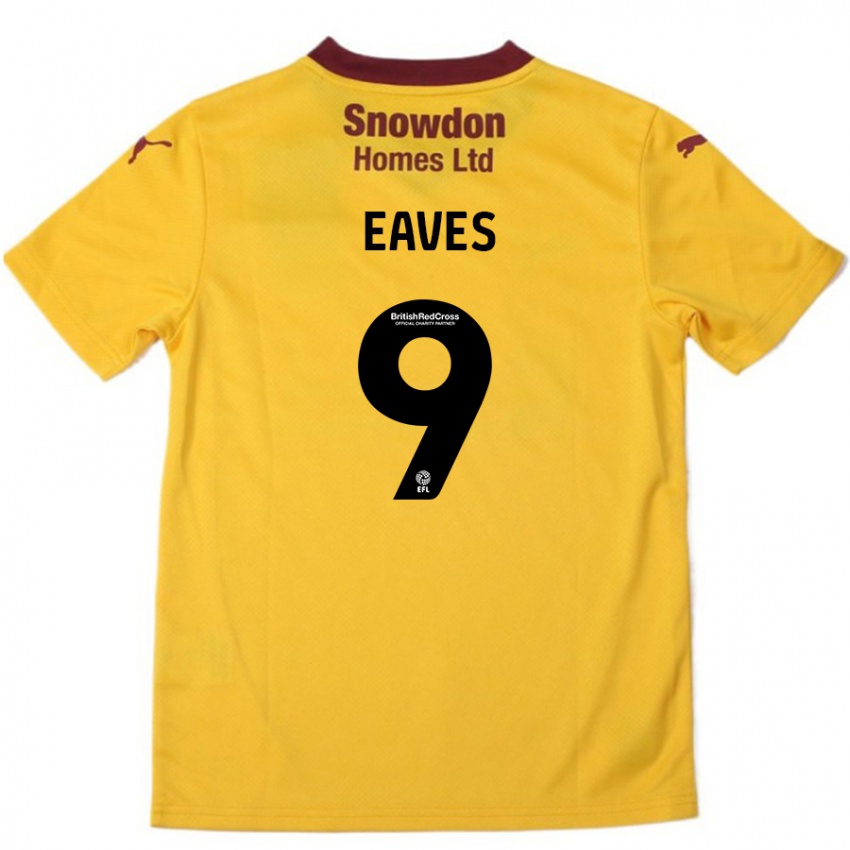 Niño Camiseta Tom Eaves #9 Naranja Borgoña 2ª Equipación 2024/25 La Camisa Argentina