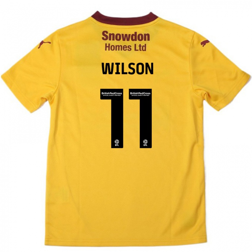 Niño Camiseta James Wilson #11 Naranja Borgoña 2ª Equipación 2024/25 La Camisa Argentina