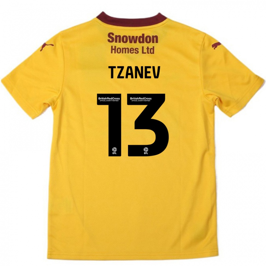 Niño Camiseta Nik Tzanev #13 Naranja Borgoña 2ª Equipación 2024/25 La Camisa Argentina