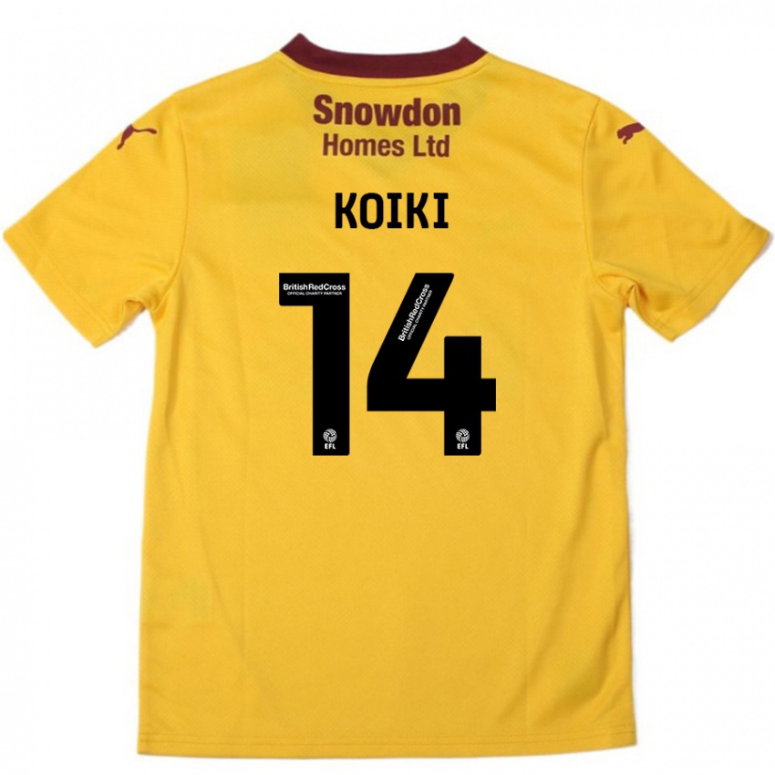 Niño Camiseta Ali Koiki #14 Naranja Borgoña 2ª Equipación 2024/25 La Camisa Argentina