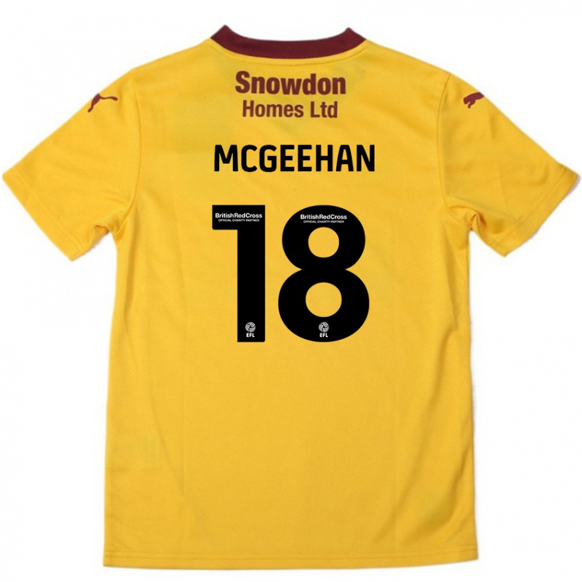 Niño Camiseta Cameron Mcgeehan #18 Naranja Borgoña 2ª Equipación 2024/25 La Camisa Argentina