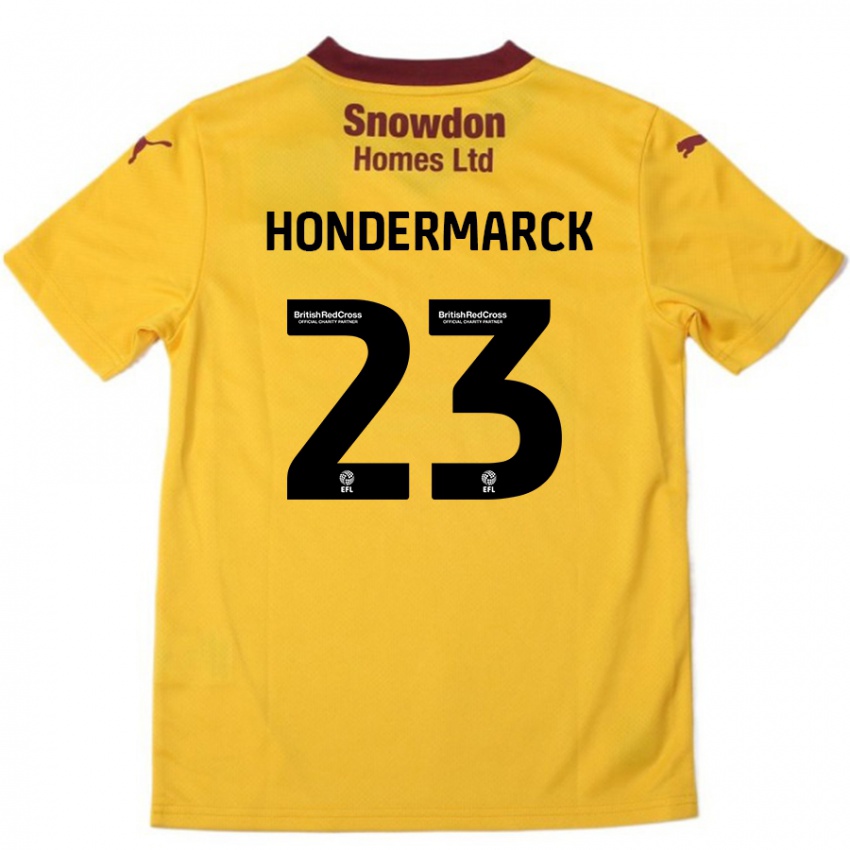 Niño Camiseta William Hondermarck #23 Naranja Borgoña 2ª Equipación 2024/25 La Camisa Argentina