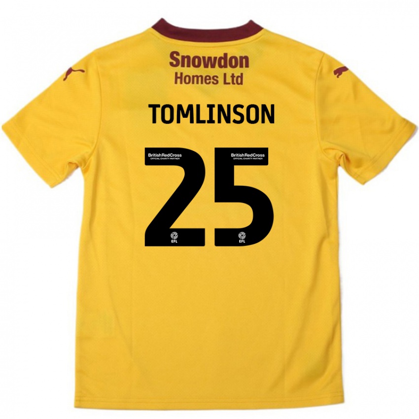 Niño Camiseta Josh Tomlinson #25 Naranja Borgoña 2ª Equipación 2024/25 La Camisa Argentina