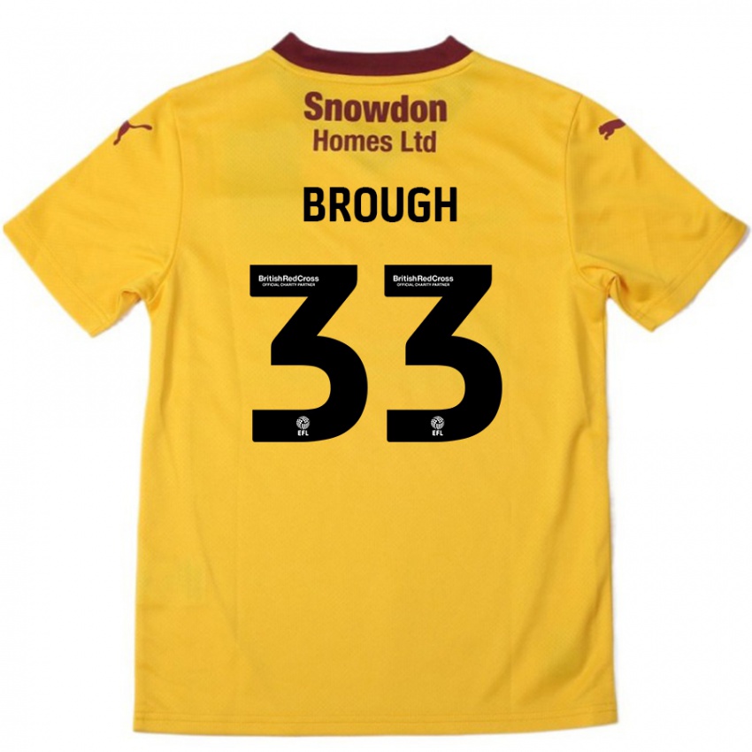 Niño Camiseta Patrick Brough #33 Naranja Borgoña 2ª Equipación 2024/25 La Camisa Argentina