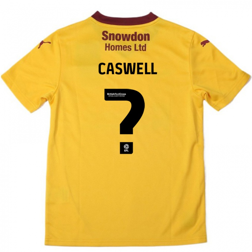 Niño Camiseta Jordan Caswell #0 Naranja Borgoña 2ª Equipación 2024/25 La Camisa Argentina