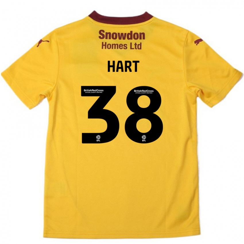 Niño Camiseta Jamari Hart #38 Naranja Borgoña 2ª Equipación 2024/25 La Camisa Argentina