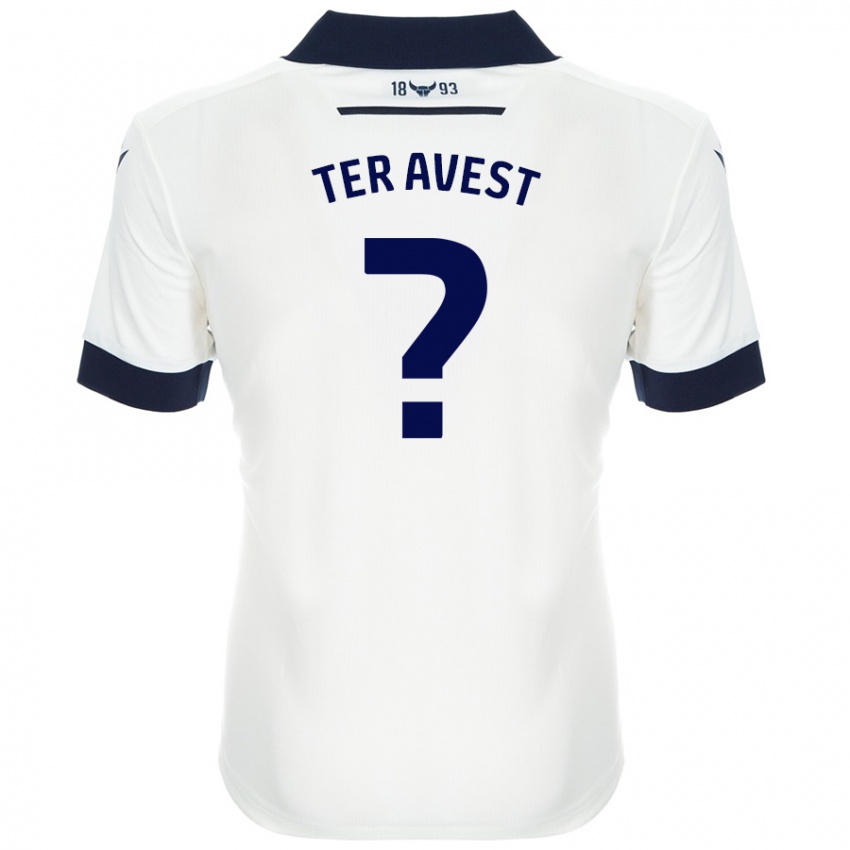 Niño Camiseta Hidde Ter Avest #0 Blanco Azul Marino 2ª Equipación 2024/25 La Camisa Argentina