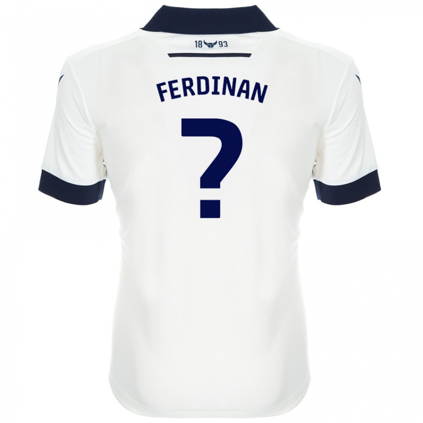 Niño Camiseta Marselino Ferdinan #0 Blanco Azul Marino 2ª Equipación 2024/25 La Camisa Argentina