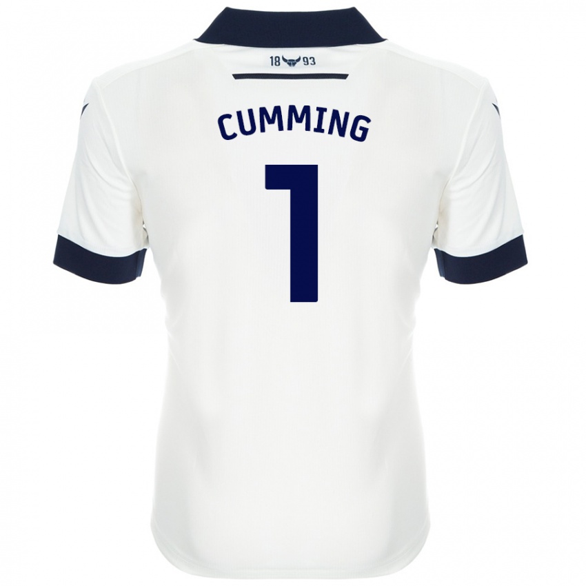 Niño Camiseta Jamie Cumming #1 Blanco Azul Marino 2ª Equipación 2024/25 La Camisa Argentina