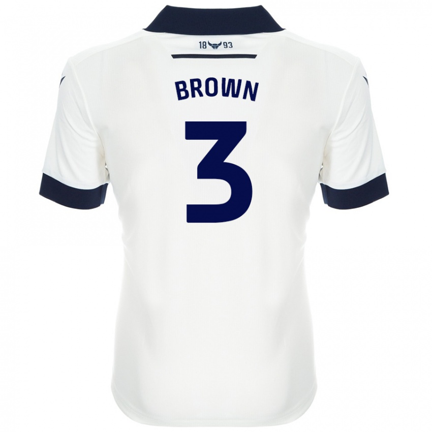 Niño Camiseta Ciaron Brown #3 Blanco Azul Marino 2ª Equipación 2024/25 La Camisa Argentina