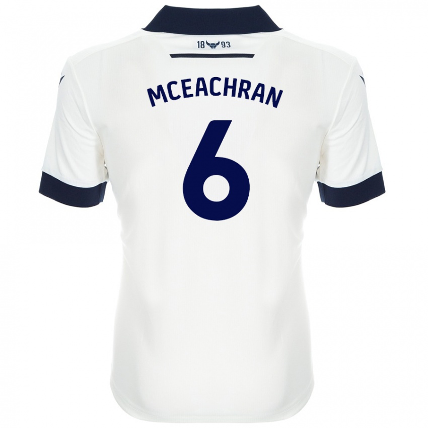 Niño Camiseta Josh Mceachran #6 Blanco Azul Marino 2ª Equipación 2024/25 La Camisa Argentina