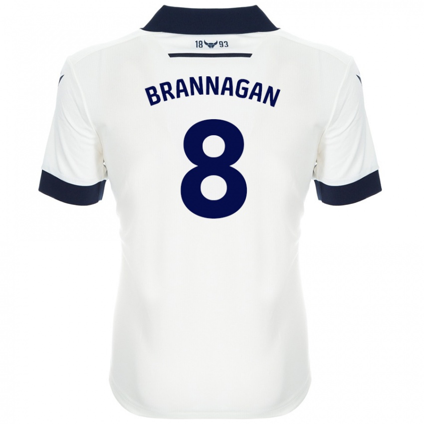 Niño Camiseta Cameron Brannagan #8 Blanco Azul Marino 2ª Equipación 2024/25 La Camisa Argentina