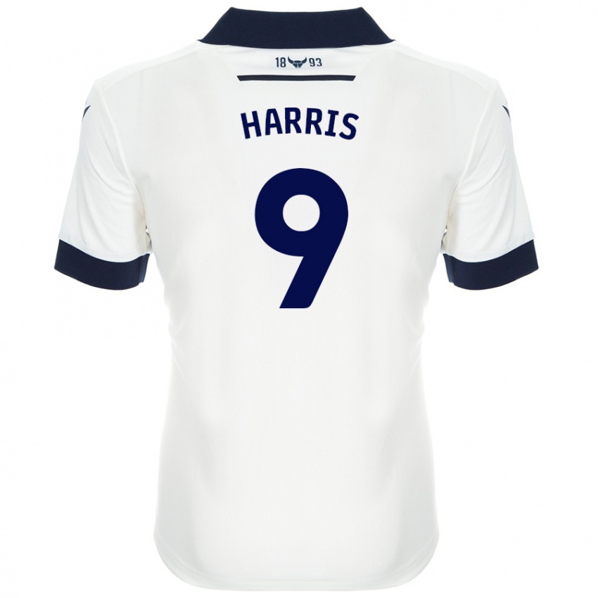 Niño Camiseta Mark Harris #9 Blanco Azul Marino 2ª Equipación 2024/25 La Camisa Argentina