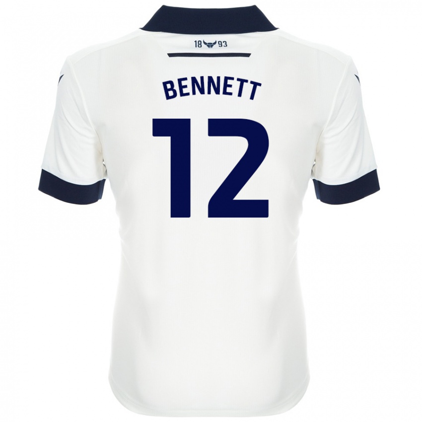 Niño Camiseta Joe Bennett #12 Blanco Azul Marino 2ª Equipación 2024/25 La Camisa Argentina