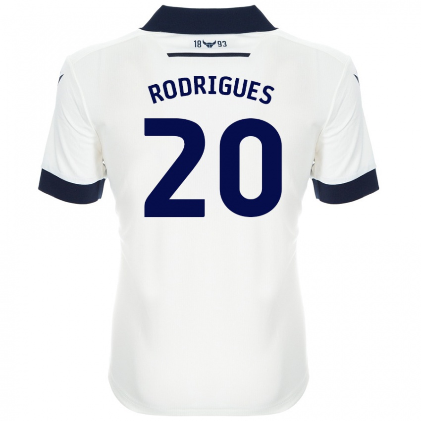 Niño Camiseta Rúben Rodrigues #20 Blanco Azul Marino 2ª Equipación 2024/25 La Camisa Argentina