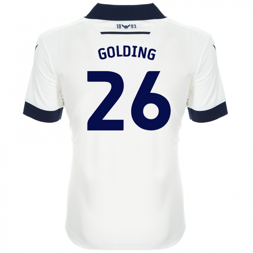 Niño Camiseta James Golding #26 Blanco Azul Marino 2ª Equipación 2024/25 La Camisa Argentina