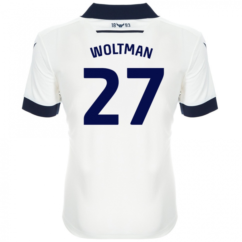 Niño Camiseta Max Woltman #27 Blanco Azul Marino 2ª Equipación 2024/25 La Camisa Argentina