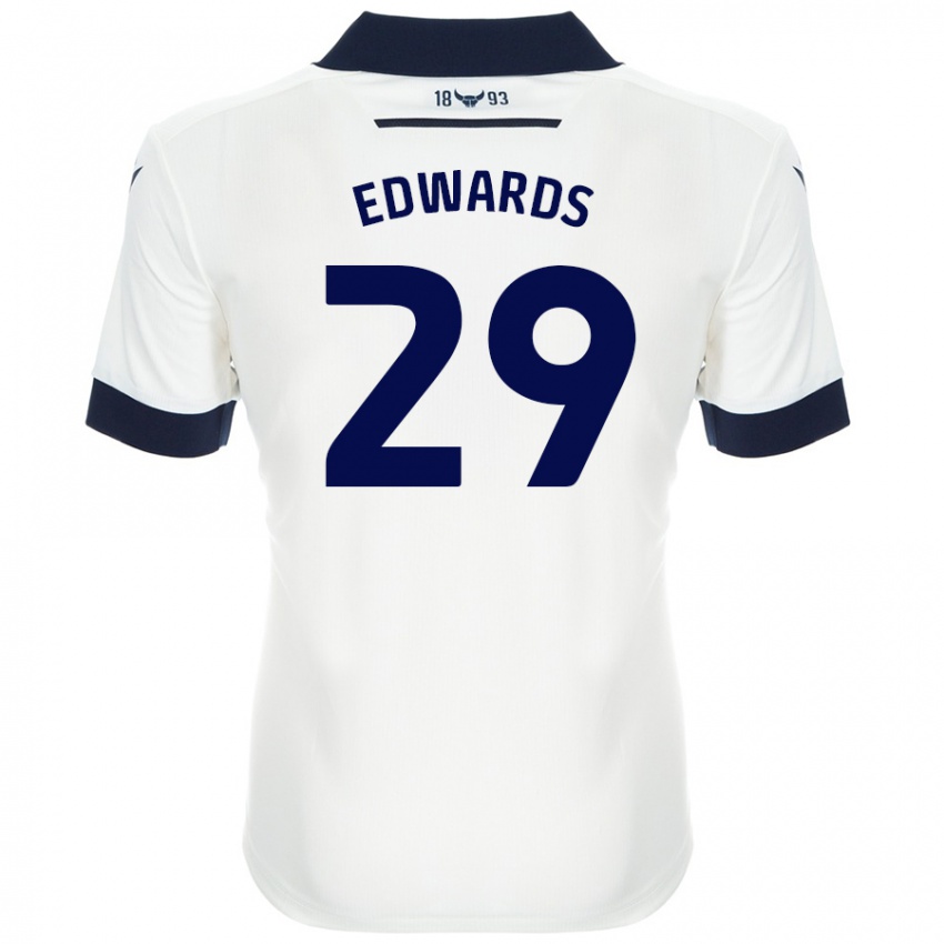 Niño Camiseta Kyle Edwards #29 Blanco Azul Marino 2ª Equipación 2024/25 La Camisa Argentina