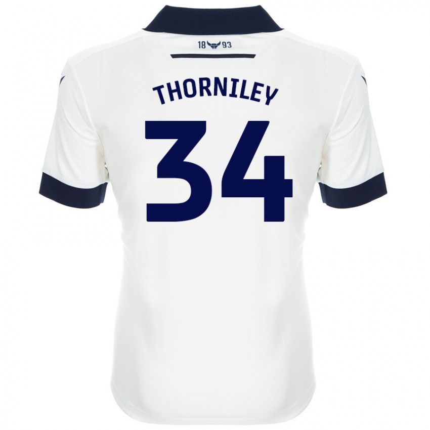 Niño Camiseta Jordan Thorniley #34 Blanco Azul Marino 2ª Equipación 2024/25 La Camisa Argentina