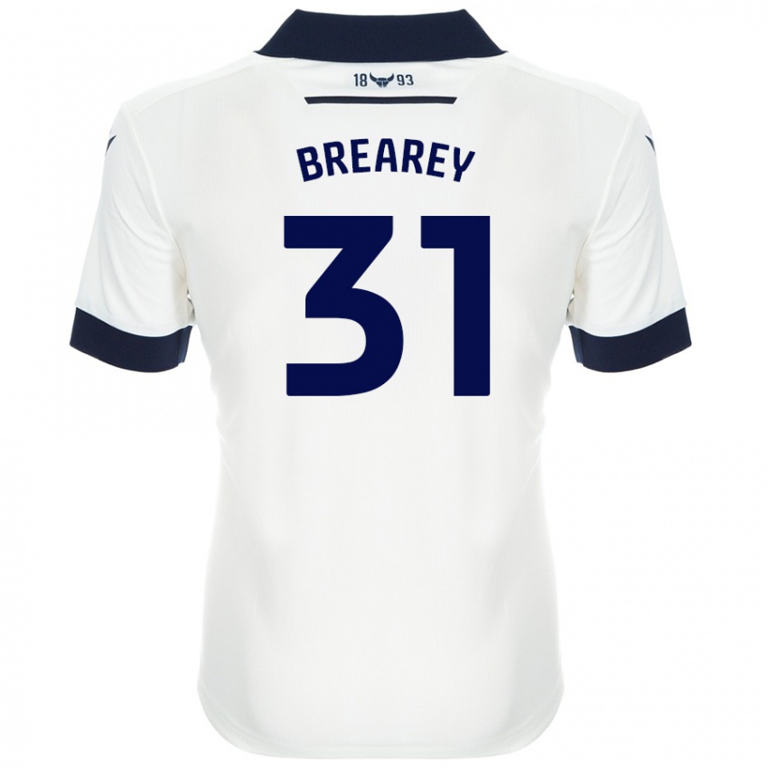 Niño Camiseta Eddie Brearey #31 Blanco Azul Marino 2ª Equipación 2024/25 La Camisa Argentina