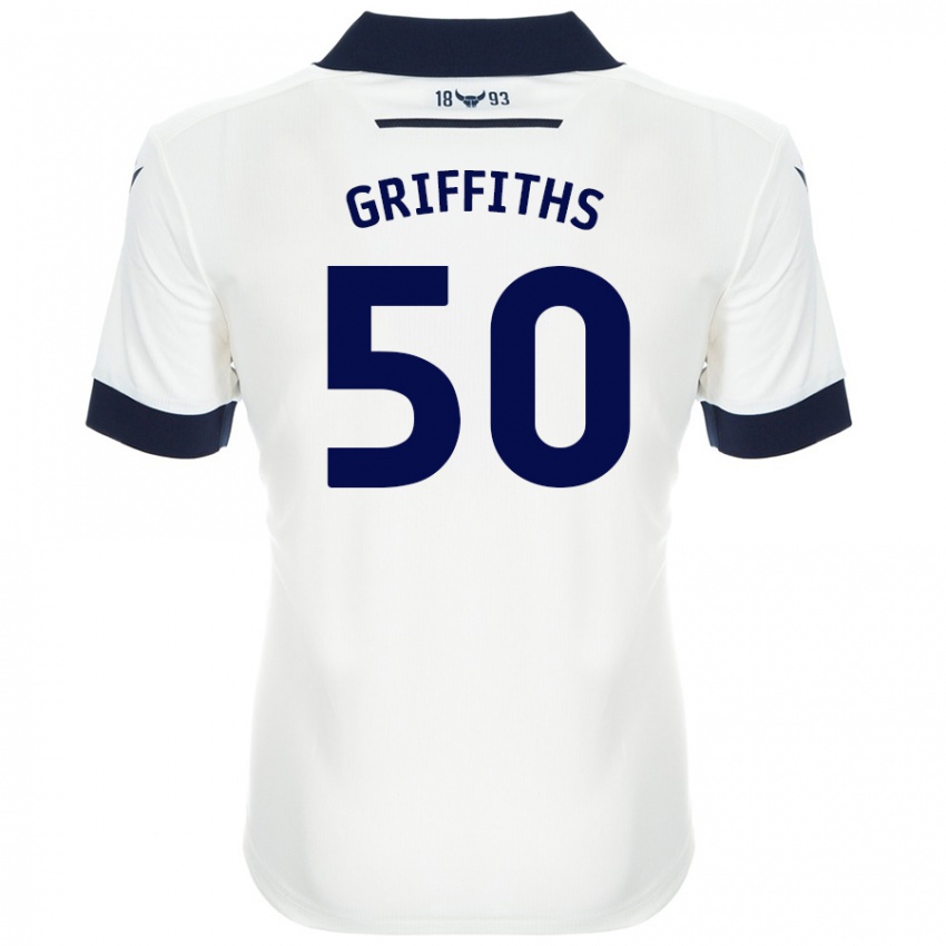 Niño Camiseta Louis Griffiths #50 Blanco Azul Marino 2ª Equipación 2024/25 La Camisa Argentina