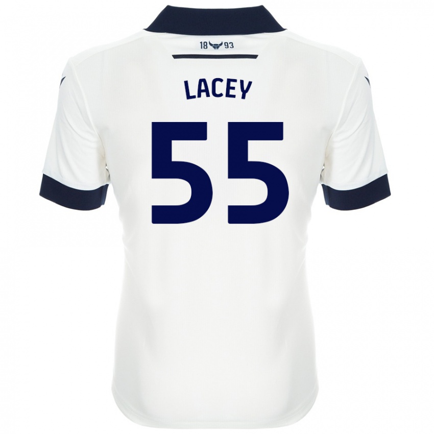 Niño Camiseta Aaron Lacey #55 Blanco Azul Marino 2ª Equipación 2024/25 La Camisa Argentina