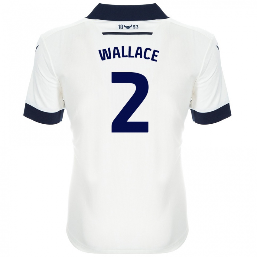 Niño Camiseta Emily Wallace #2 Blanco Azul Marino 2ª Equipación 2024/25 La Camisa Argentina