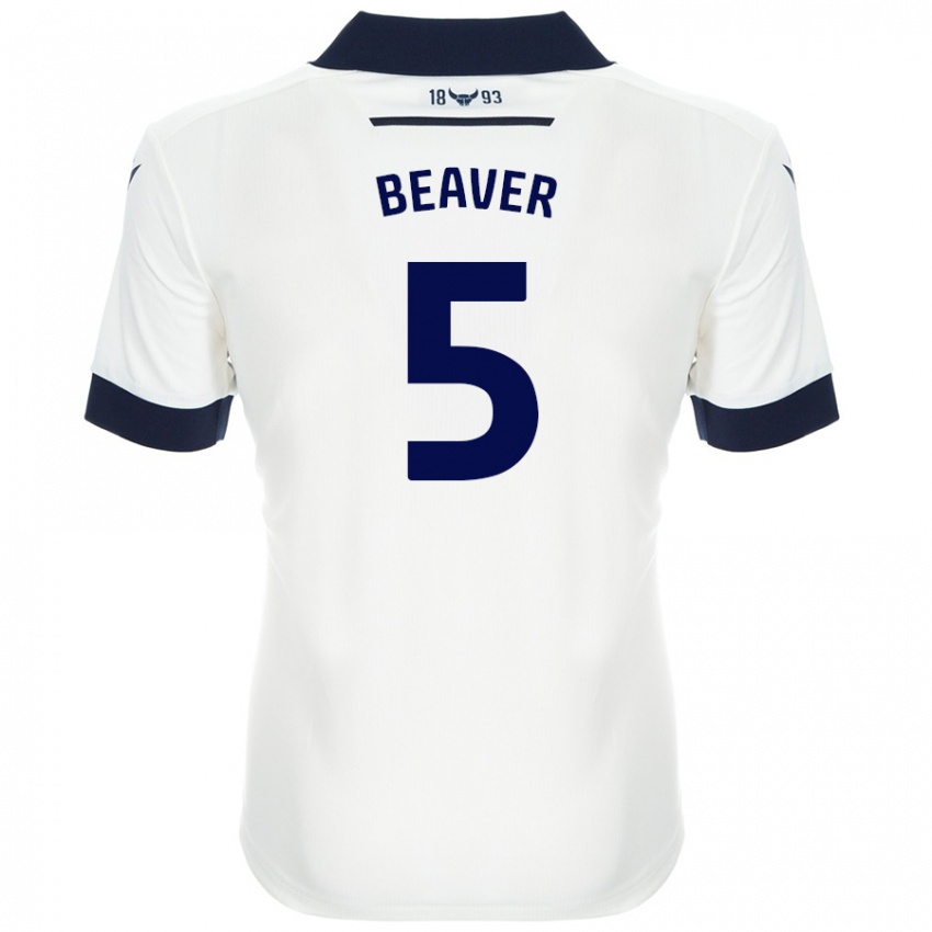 Niño Camiseta Catherine Beaver #5 Blanco Azul Marino 2ª Equipación 2024/25 La Camisa Argentina