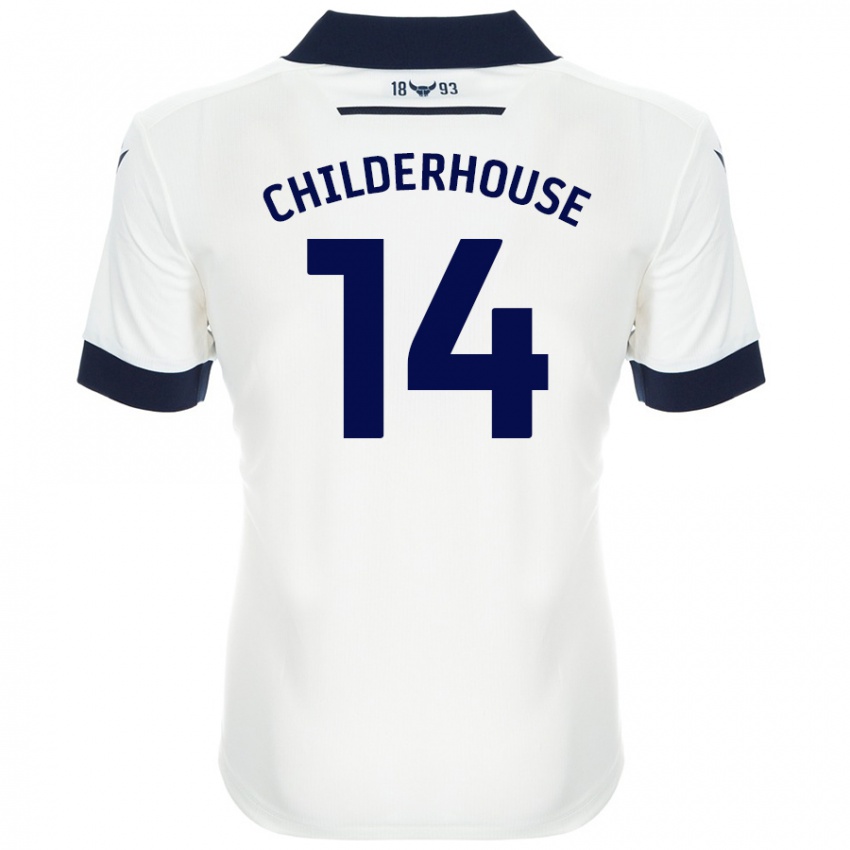 Niño Camiseta Molly Childerhouse #14 Blanco Azul Marino 2ª Equipación 2024/25 La Camisa Argentina