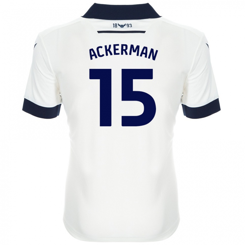 Niño Camiseta Daisy Ackerman #15 Blanco Azul Marino 2ª Equipación 2024/25 La Camisa Argentina