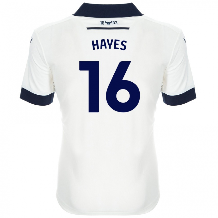 Niño Camiseta Georgia Hayes #16 Blanco Azul Marino 2ª Equipación 2024/25 La Camisa Argentina