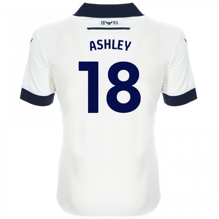 Niño Camiseta Alex Ashley #18 Blanco Azul Marino 2ª Equipación 2024/25 La Camisa Argentina