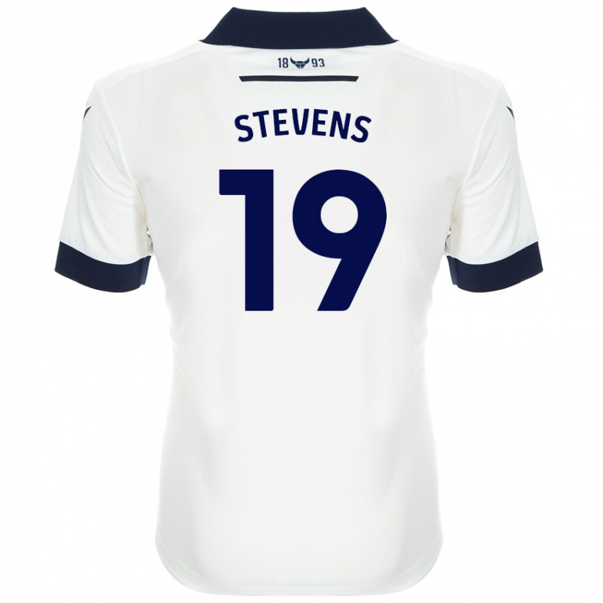 Niño Camiseta Lily Stevens #19 Blanco Azul Marino 2ª Equipación 2024/25 La Camisa Argentina