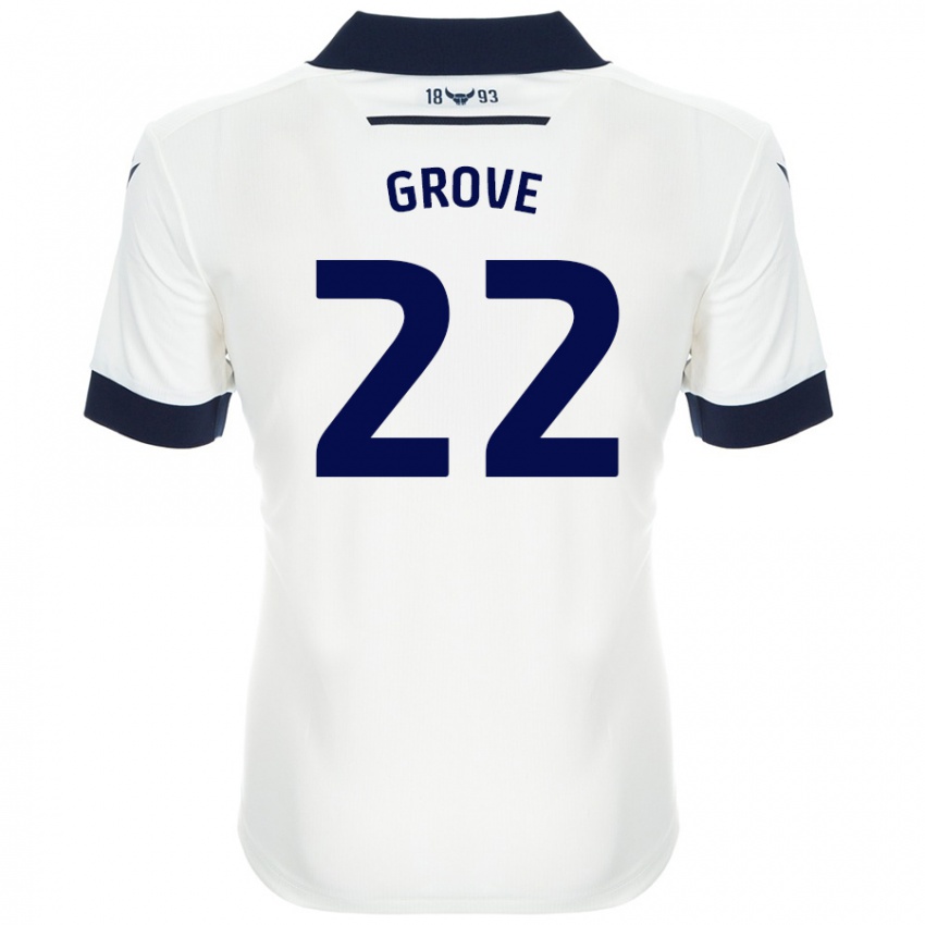 Niño Camiseta Jade Grove #22 Blanco Azul Marino 2ª Equipación 2024/25 La Camisa Argentina