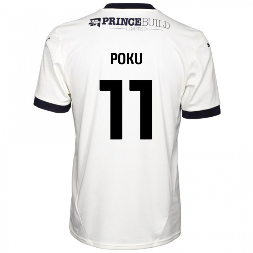 Niño Camiseta Kwame Poku #11 Blanquecino Negro 2ª Equipación 2024/25 La Camisa Argentina