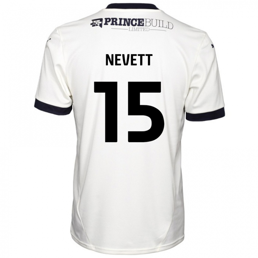 Niño Camiseta George Nevett #15 Blanquecino Negro 2ª Equipación 2024/25 La Camisa Argentina