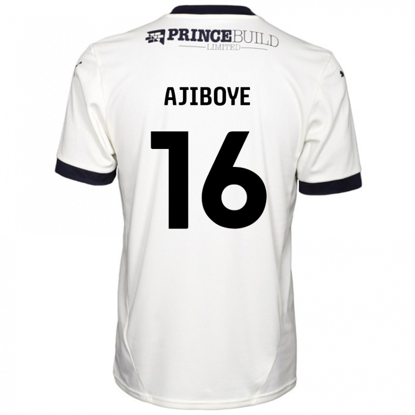 Niño Camiseta David Ajiboye #16 Blanquecino Negro 2ª Equipación 2024/25 La Camisa Argentina