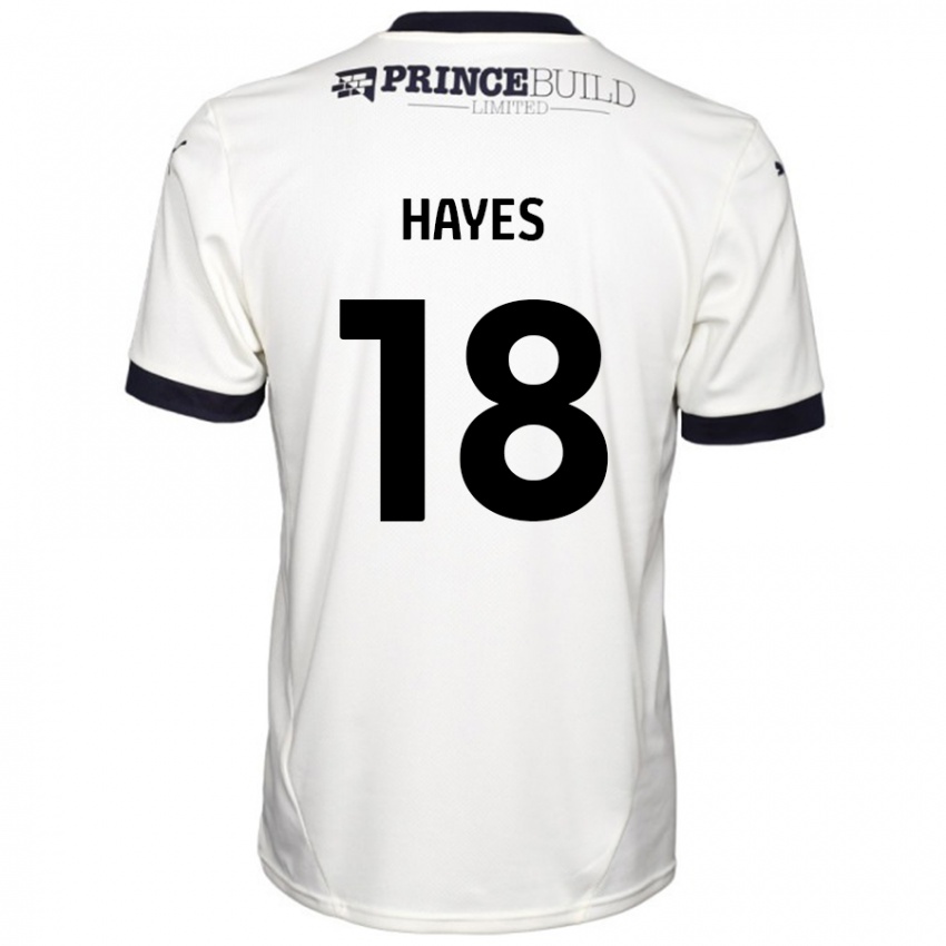 Niño Camiseta Cian Hayes #18 Blanquecino Negro 2ª Equipación 2024/25 La Camisa Argentina