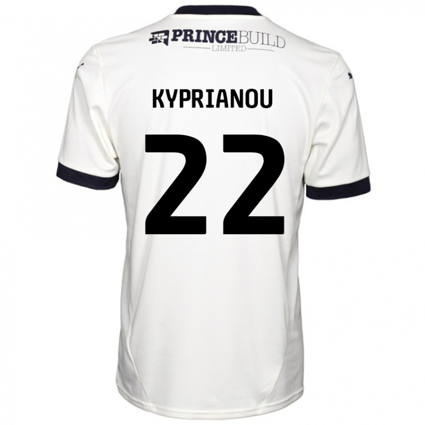 Niño Camiseta Hector Kyprianou #22 Blanquecino Negro 2ª Equipación 2024/25 La Camisa Argentina