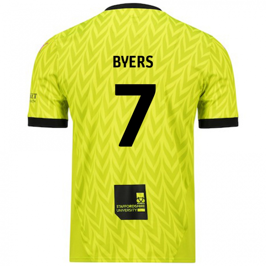 Niño Camiseta George Byers #7 Verde Fluorescente 2ª Equipación 2024/25 La Camisa Argentina